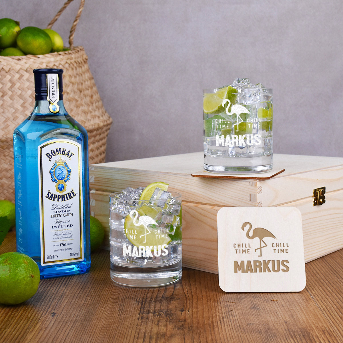 6-teiliges Gin Geschenkset mit personalisierter Gravur