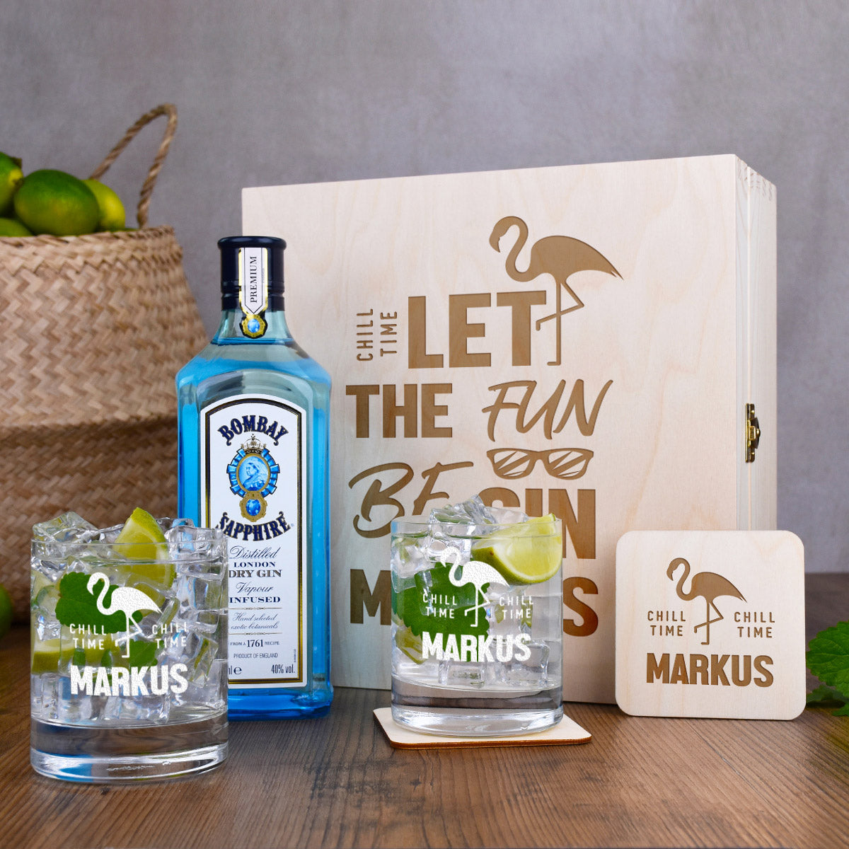 6-teiliges Gin Geschenkset mit personalisierter Gravur