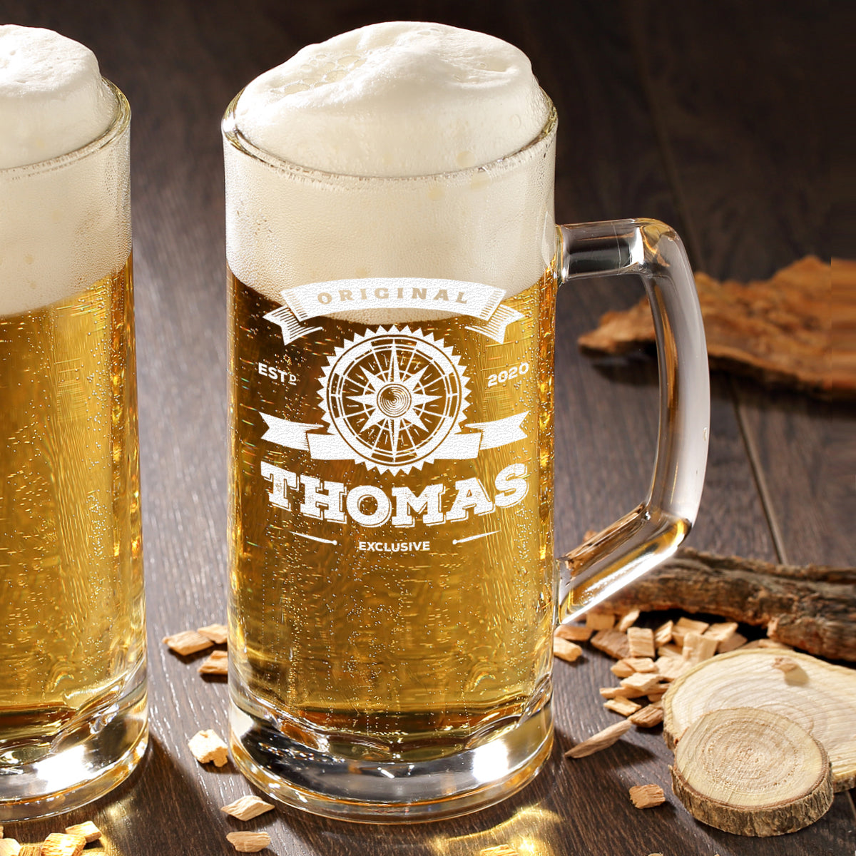 Personalisierter Bierseidel mit Henkel 0,5 Liter für Männer