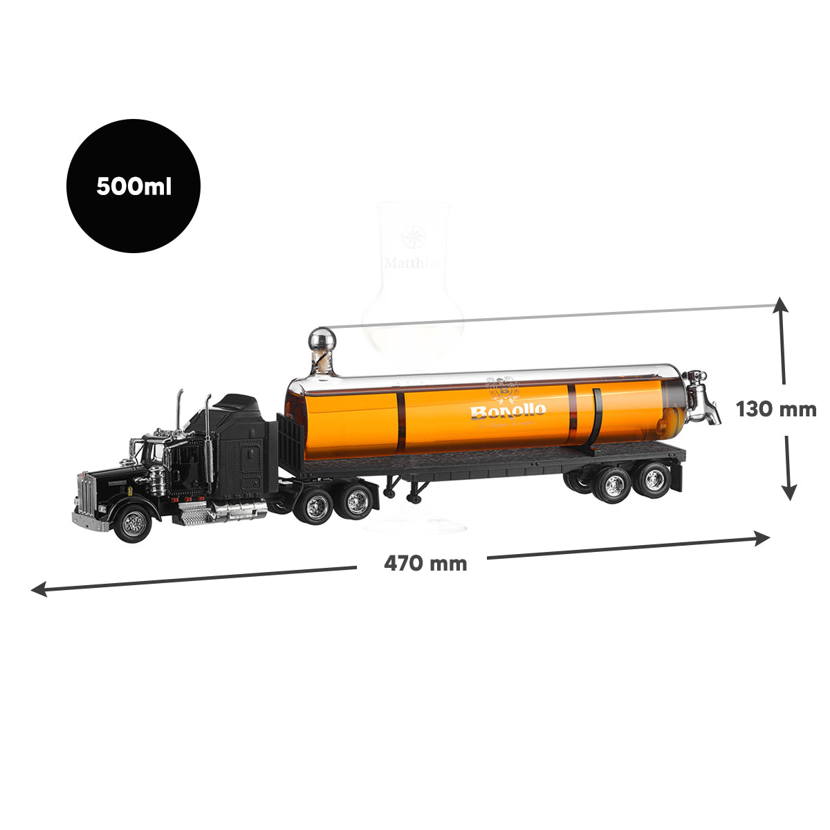 Grappa Set LKW-Dekanter 500 ml und Grappa Glas mit Gravur