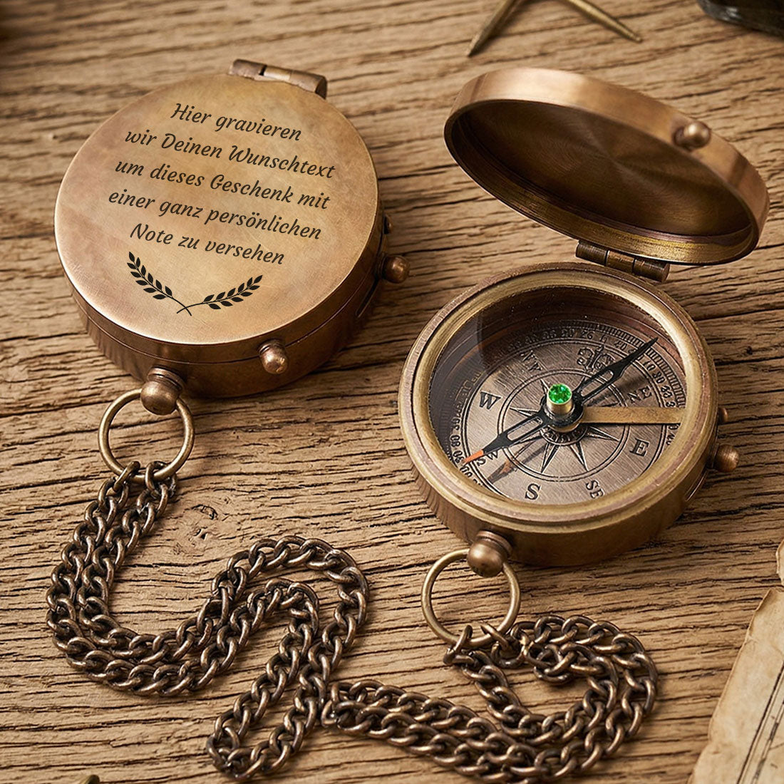 Kompass mit Wunschgravur als persönliches Geschenk für Vater und Partner