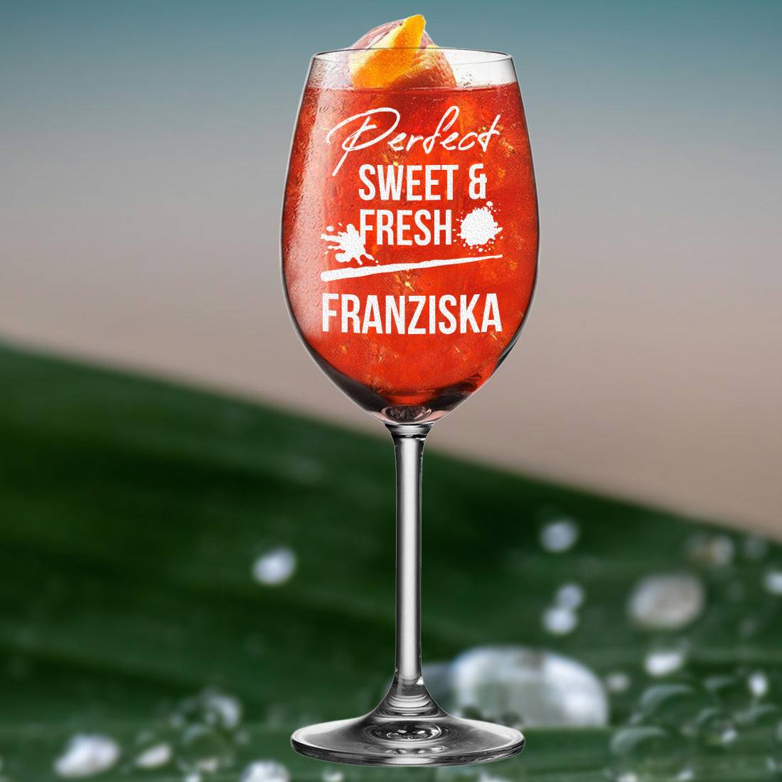 Personalisiertes Cocktailglas 460 ml mit Gravur - Motiv Blätterkreis