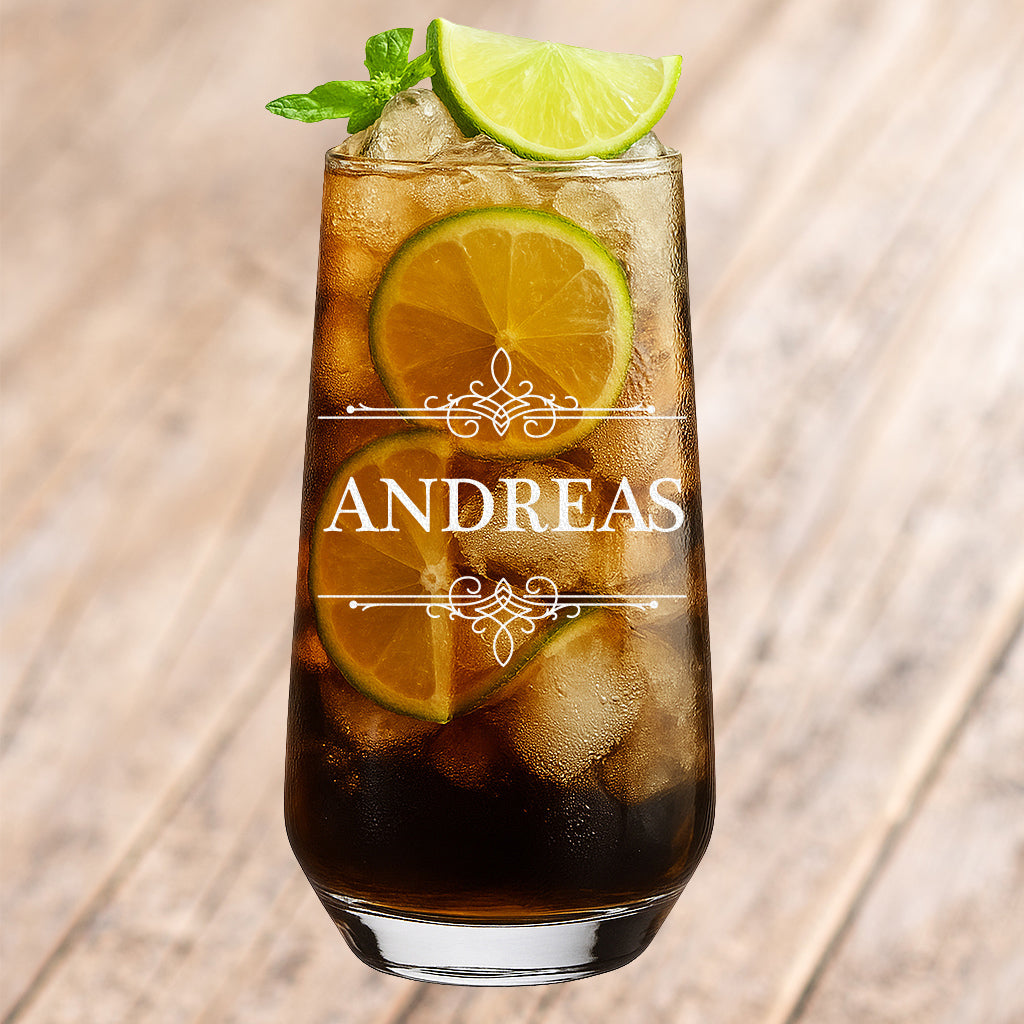 Longdrink Glas 470 ml für Cocktails mit Gravur - Motiv Ornament