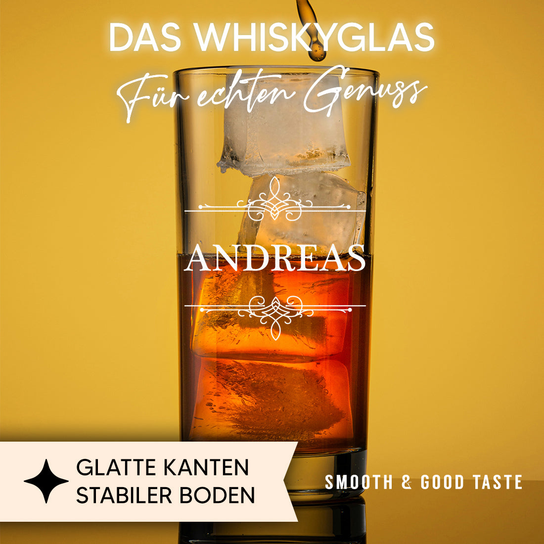 Longdrink Trinkglas 485 ml mit Gravur - Motiv Ornament