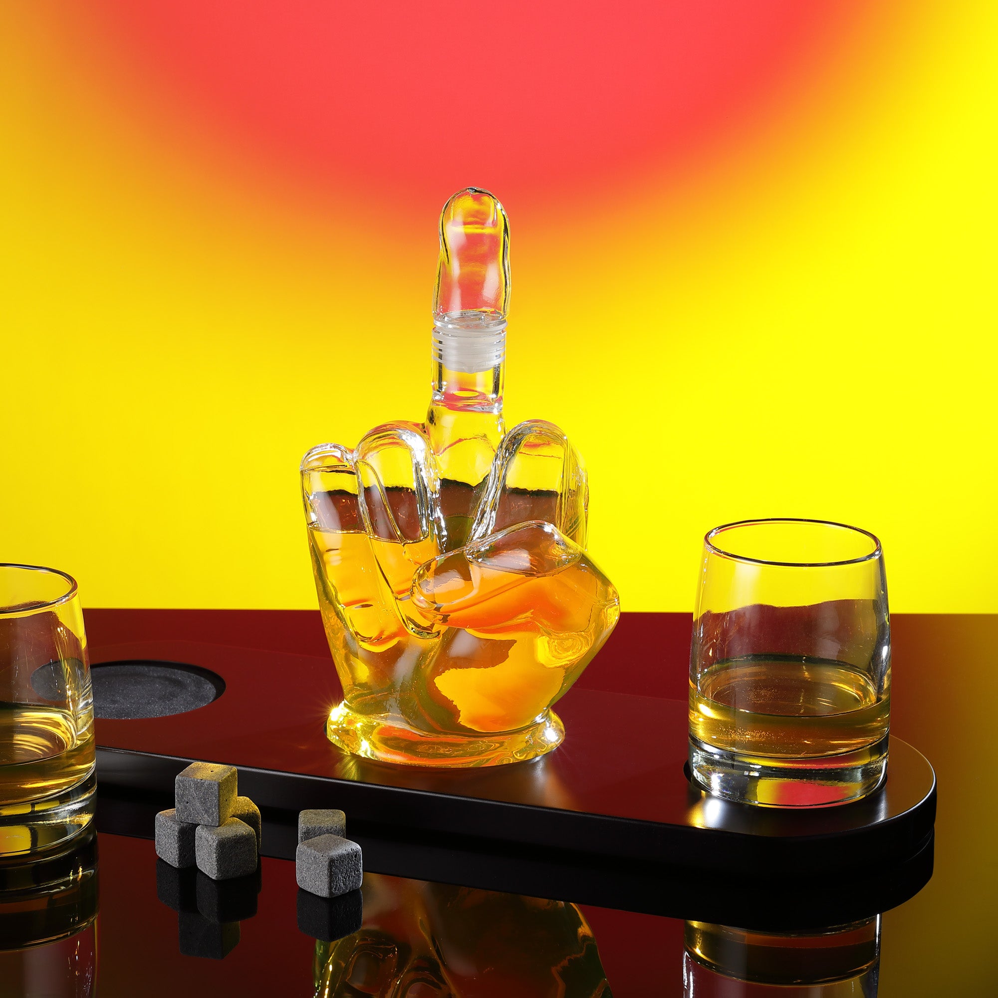 Whisky Mittelfinger Dekanter 6-teiliges Set