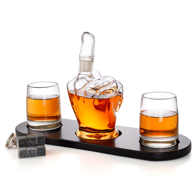 Whisky Mittelfinger Dekanter 6-teiliges Set