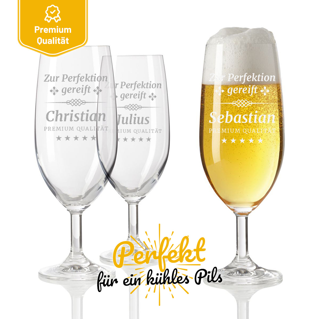 Personalisierte Pilstulpe 0,3 Liter mit individueller Gravur