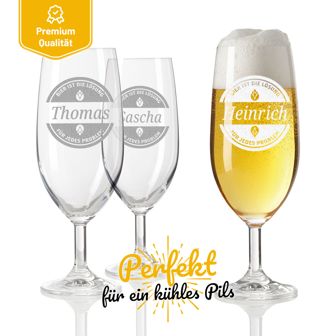 Personalisierte Pilstulpe 0,3 Liter mit Gravur als Geschenk