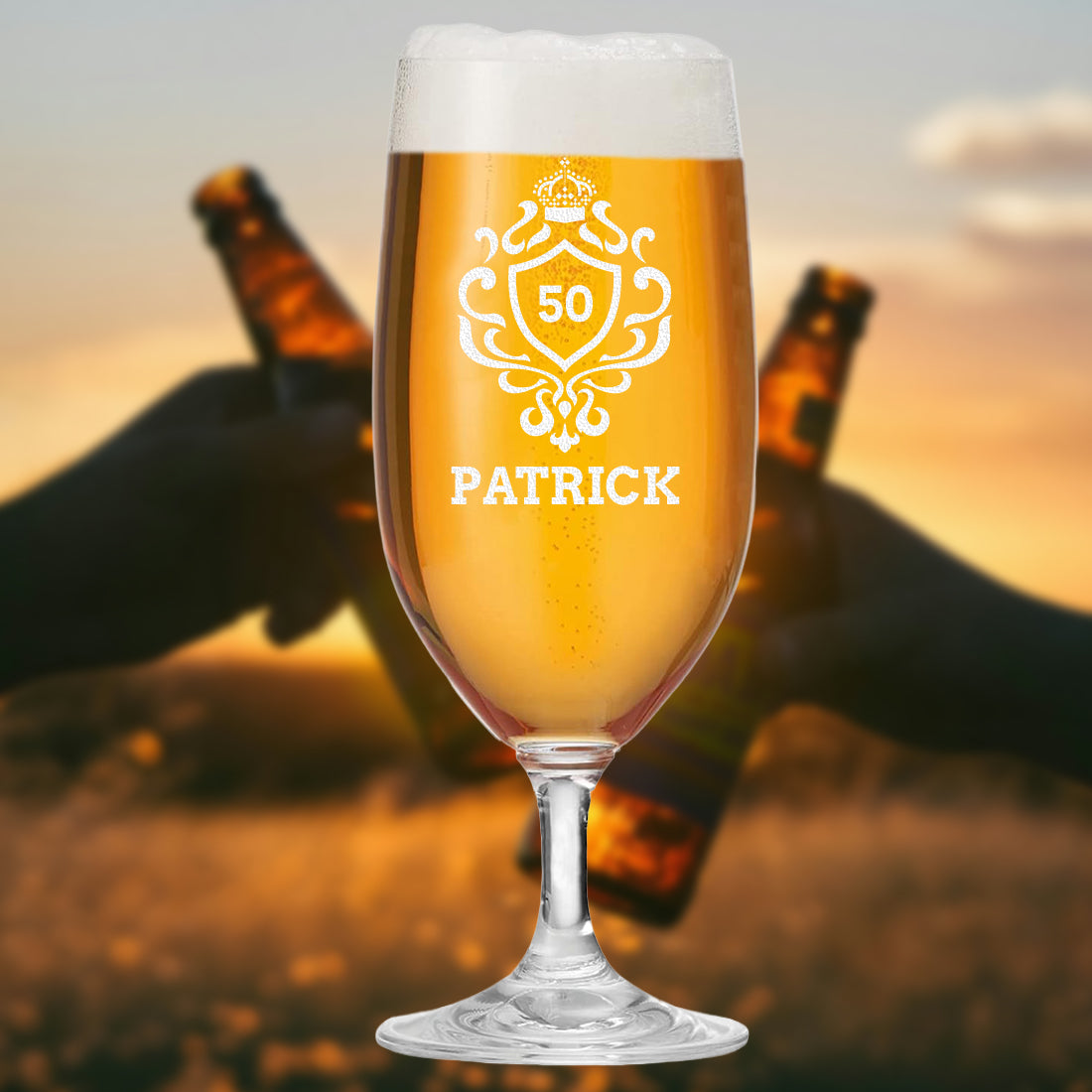 Pilstulpe Bierglas 0,3 Liter mit Gravur als Geburtstagsgeschenk