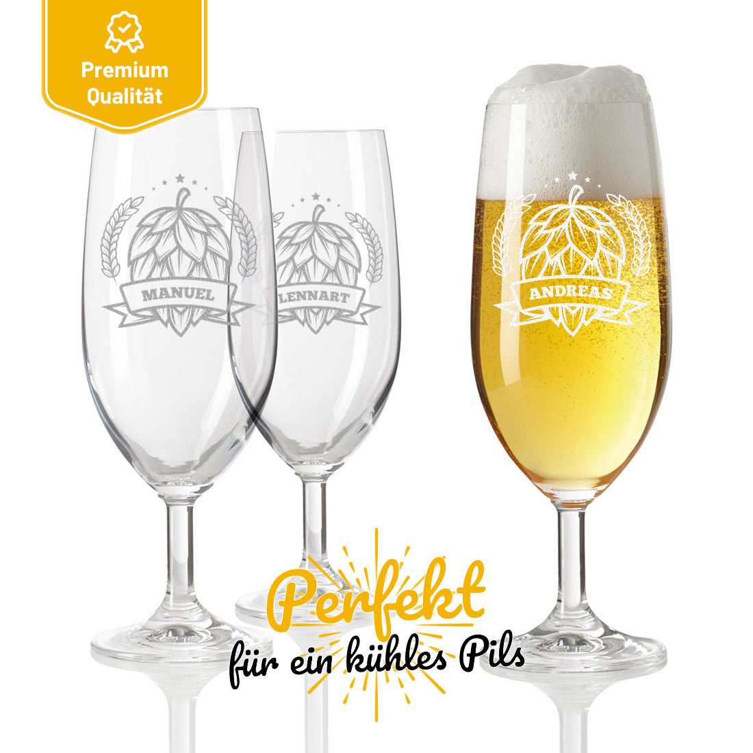 Pilstulpe 0,3 Liter mit individueller Gravur für Männer