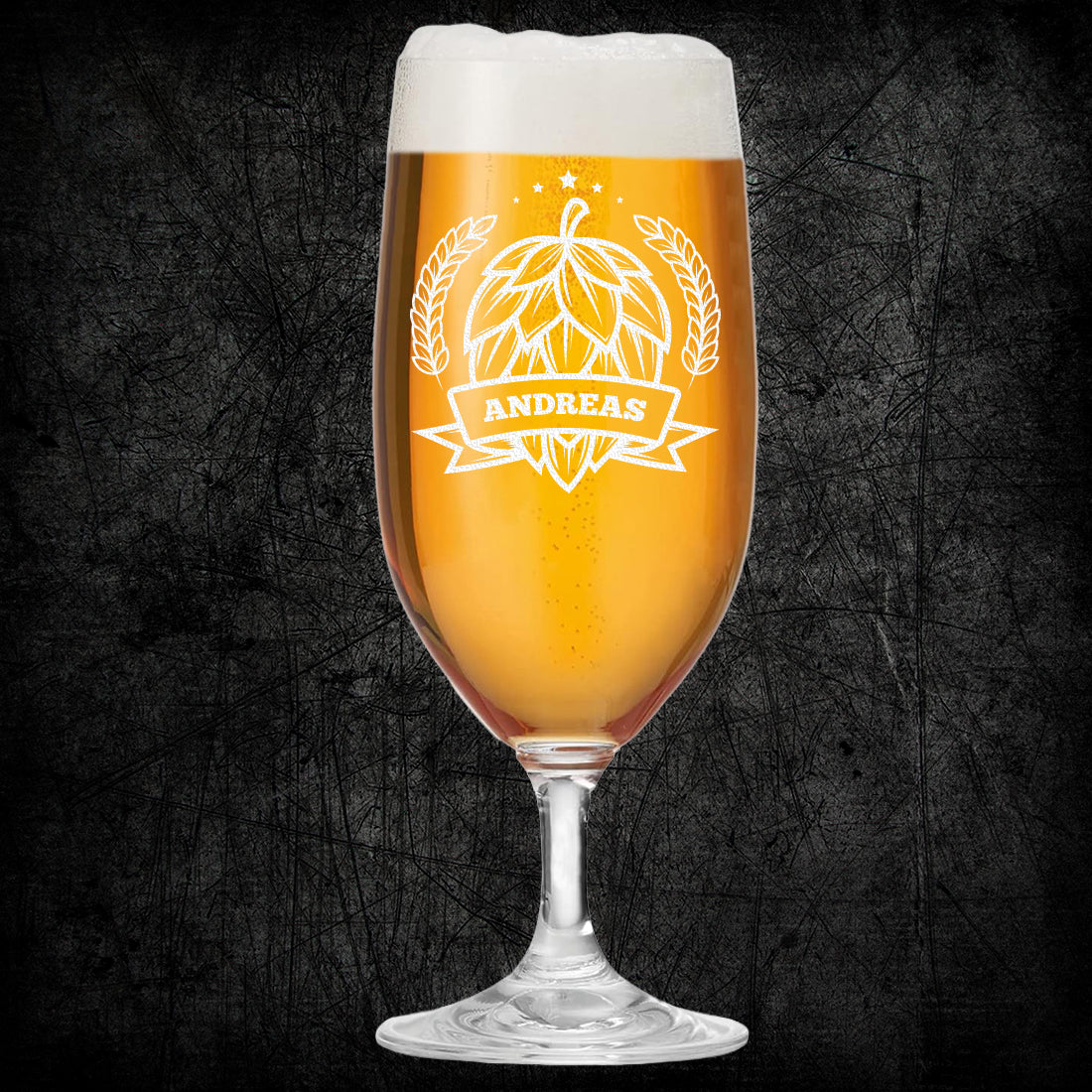 Pilstulpe 0,3 Liter mit individueller Gravur für Männer