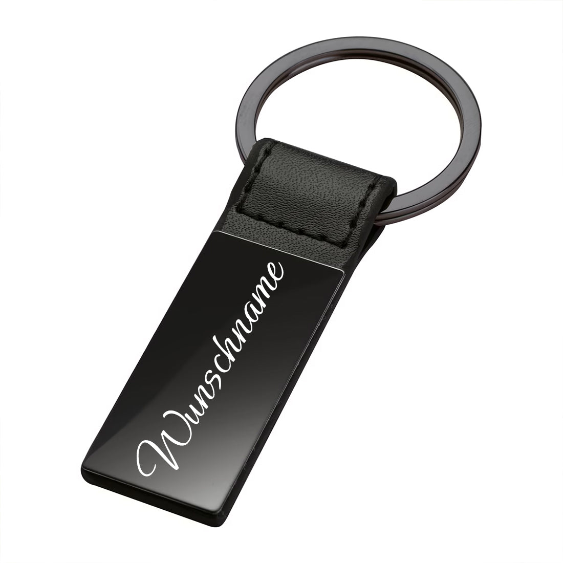 Exklusiver Schlüsselanhänger in Gunmetal-Optik und Gravur