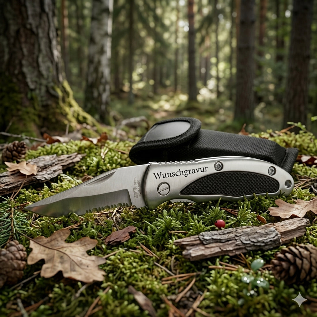 Klappmesser mit Gravur - Einhandmesser inkl. Etui