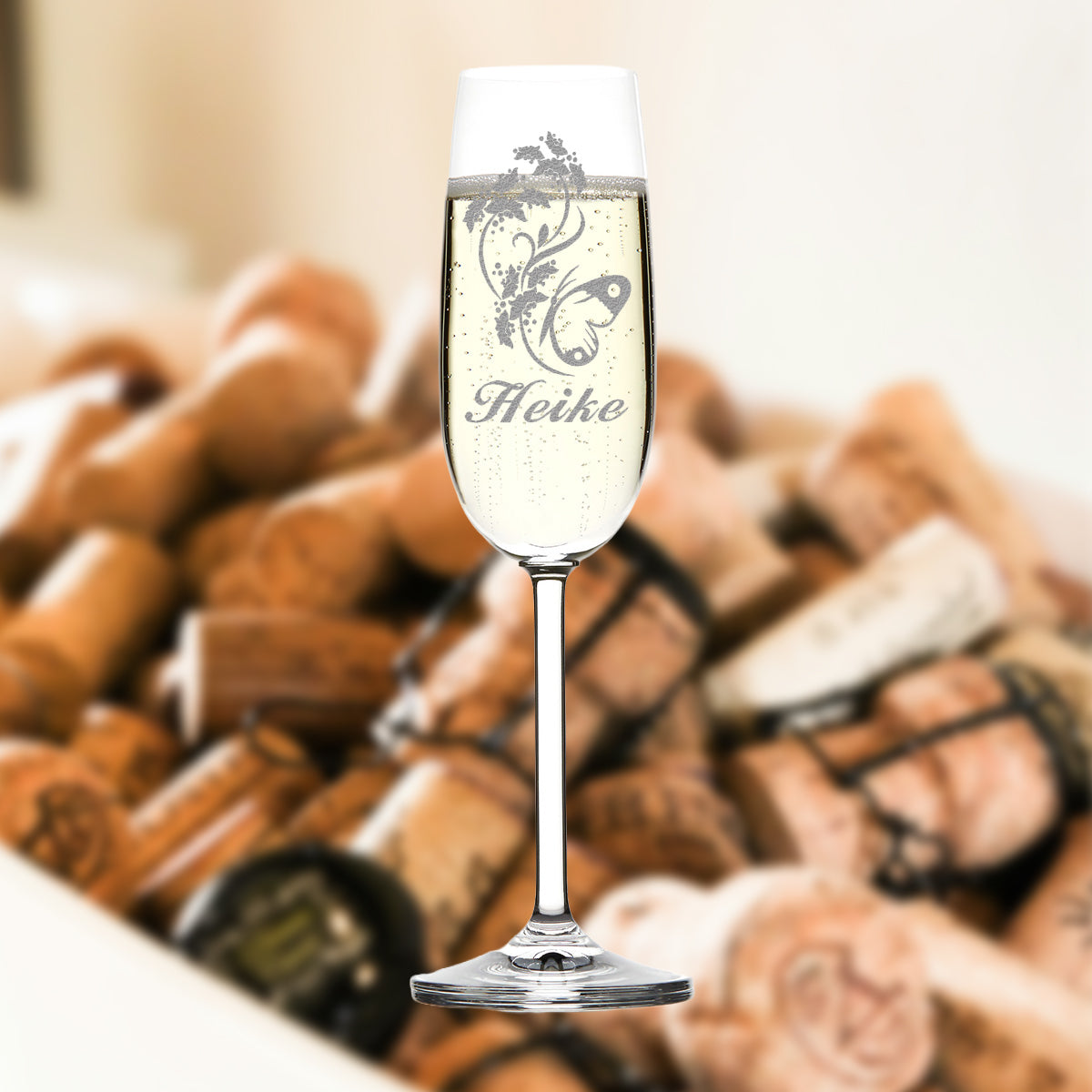 Sektglas 200 ml personalisiert mit Wunschgravur