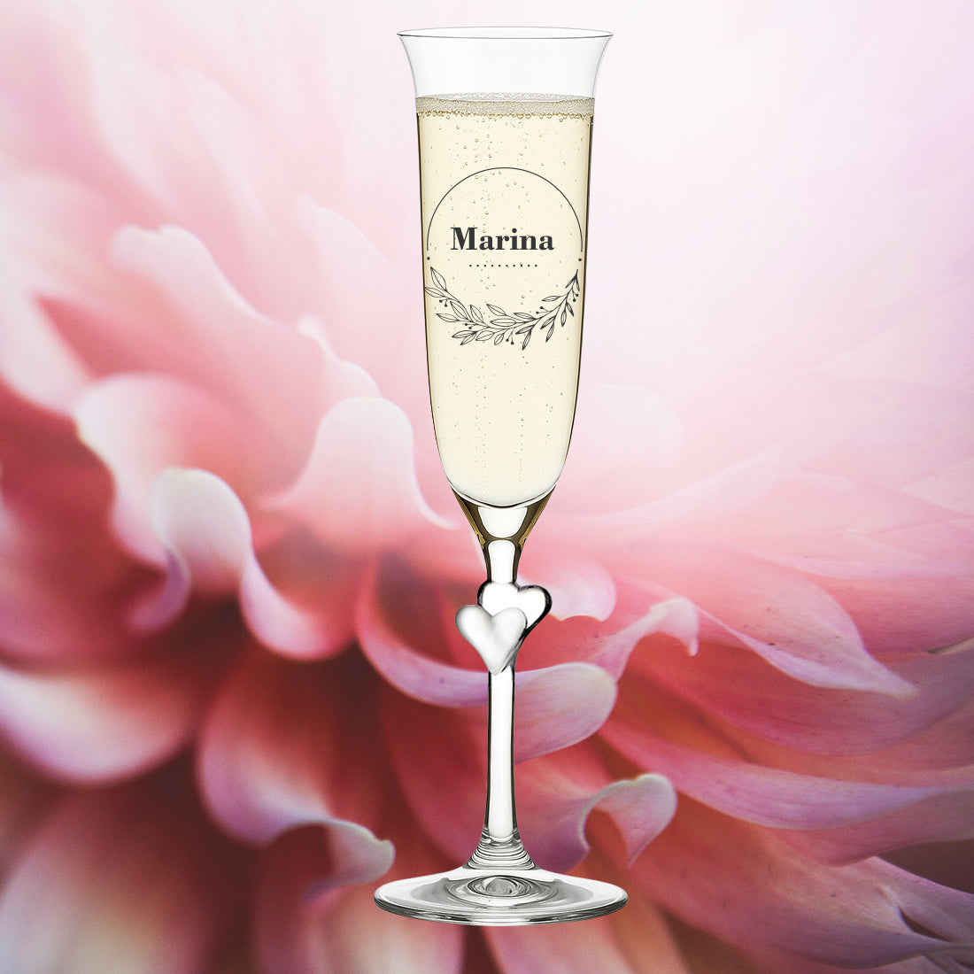 Sektglas 175 ml Herz-Design mit Gravur - Geschenkidee