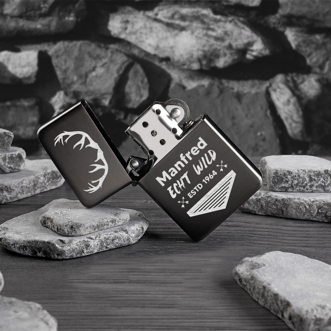 Metall Sturmfeuerzeug Echt Wild mit personalisierter Gravur