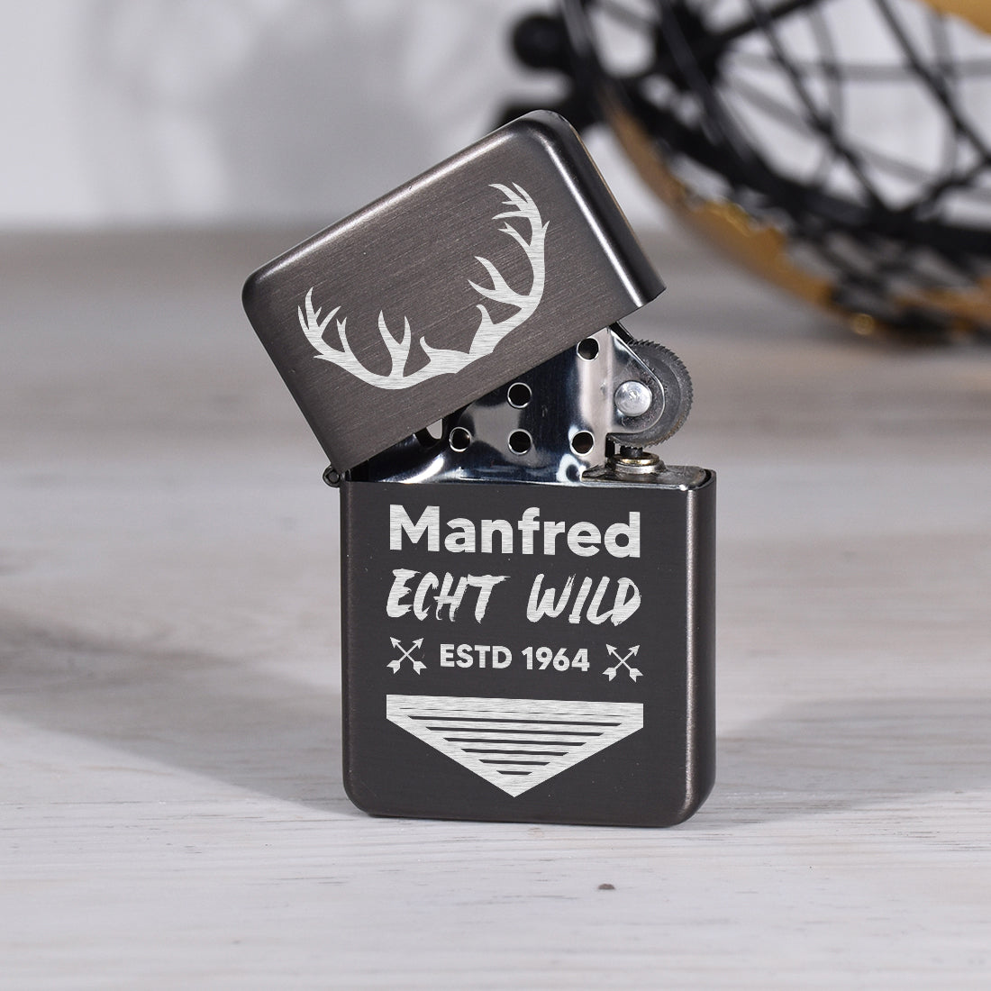 Metall Sturmfeuerzeug Echt Wild mit personalisierter Gravur