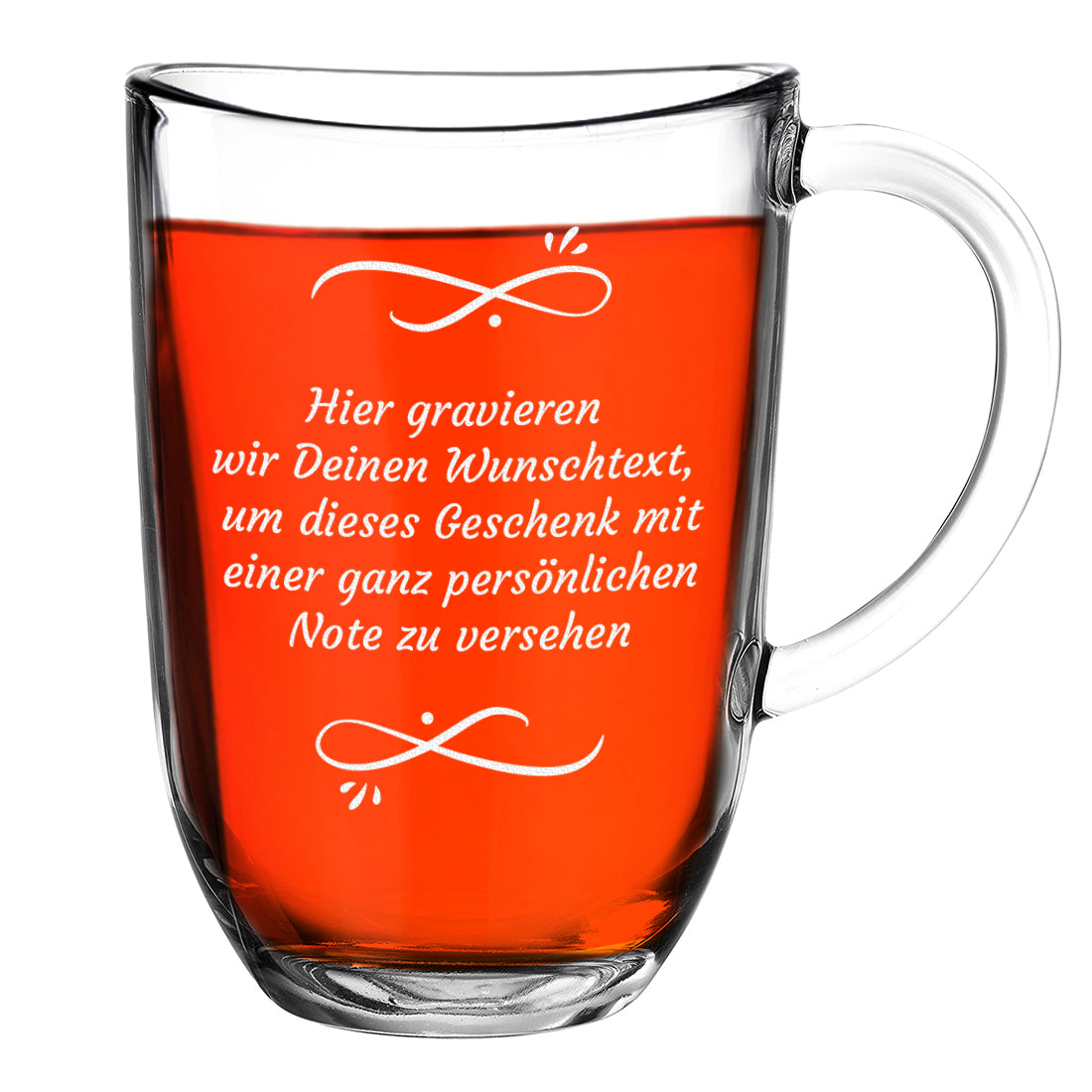 Teeglas Tasse 380 ml mit Gravur - Wunschtext
