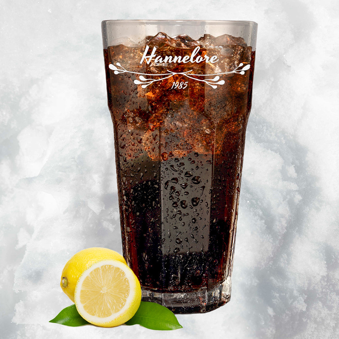 Wasser Trinkglas 480 ml mit personalisierter Gravur für Frauen