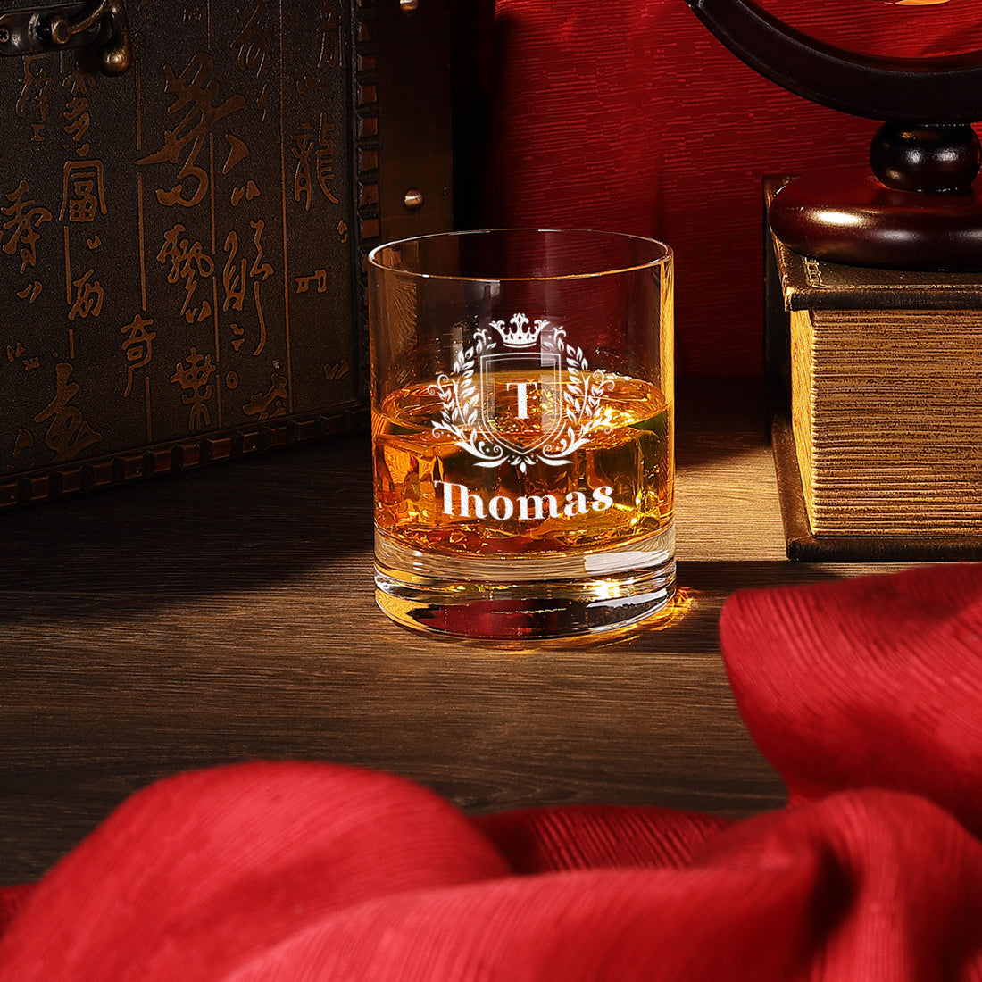 Wasserglas modern 320 ml mit personalisierter Gravur - Motiv "Wappen"