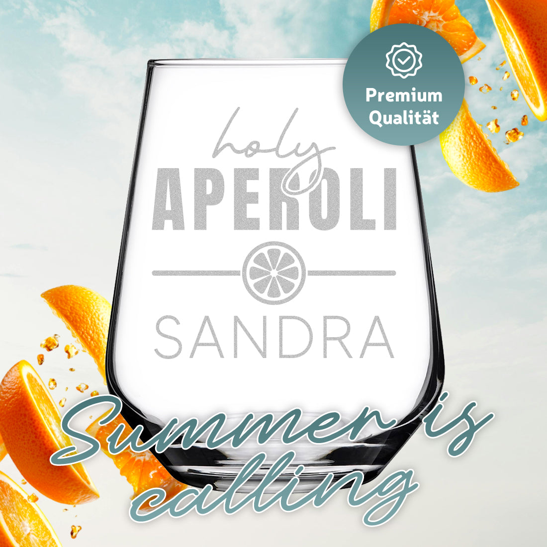 Aperol Spritz Glas 425 ml mit personalisierter Gravur - Holy Aperoli