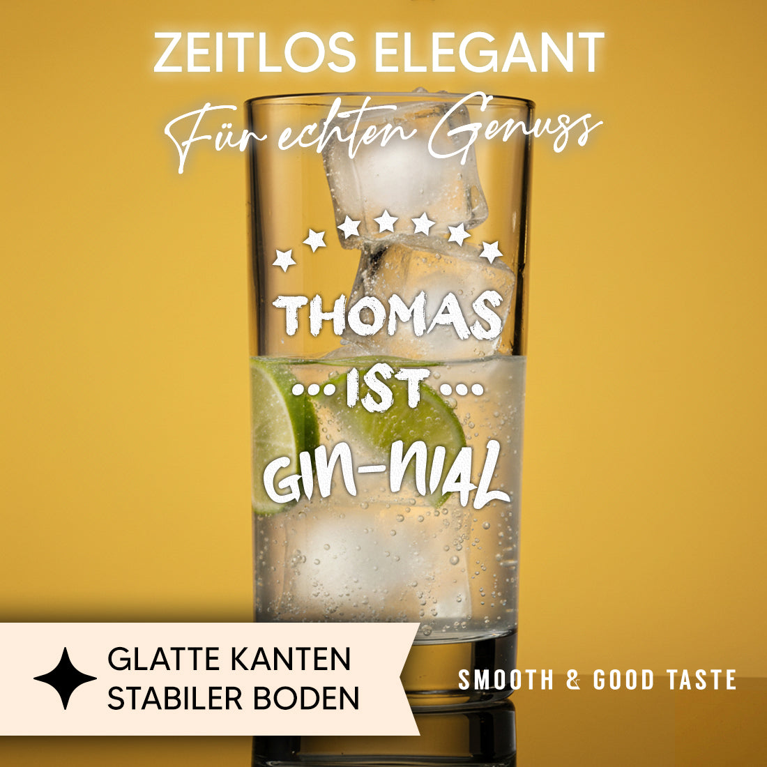 Longdrinkglas 485 ml für Gin Tonic mit personalisierter Gravur