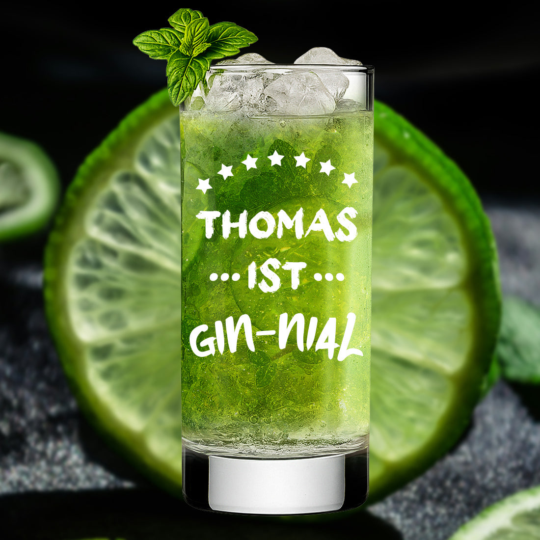 Longdrinkglas 485 ml für Gin Tonic mit personalisierter Gravur