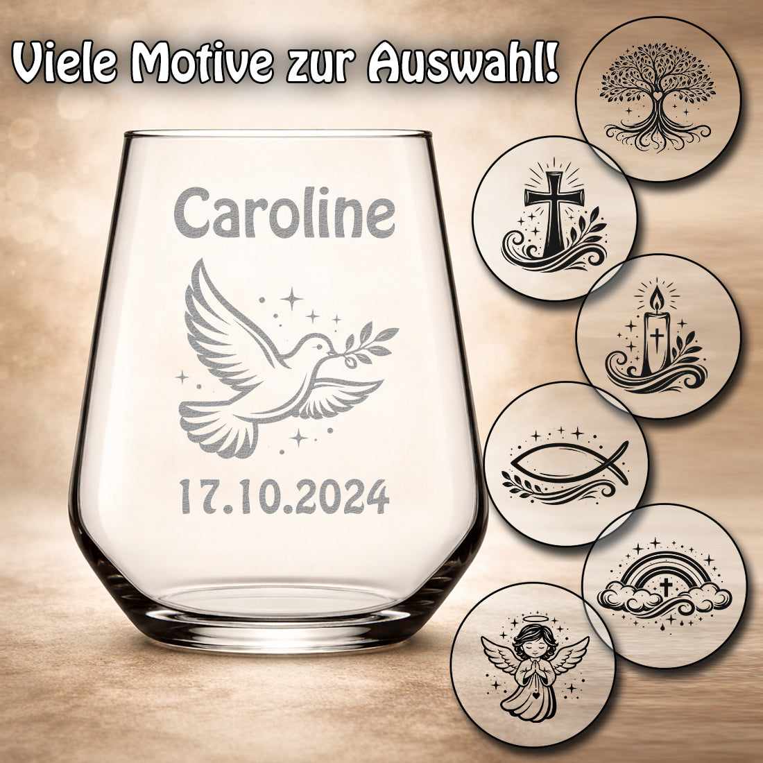 Personalisiertes Teelicht zur Konfirmation & Kommunion mit Gravur