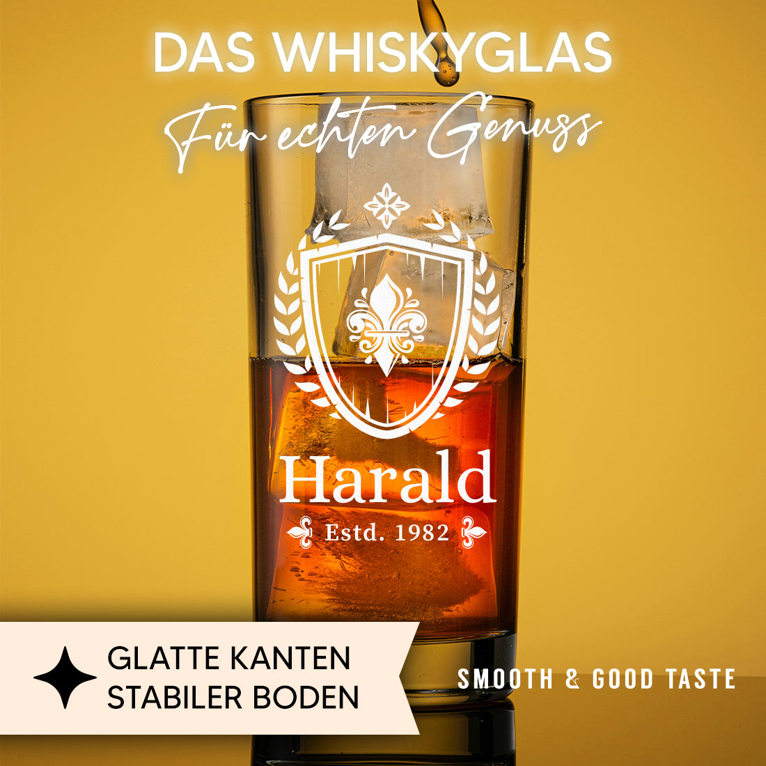 Wasser Trinkglas 485 ml mit personalisierter Gravur