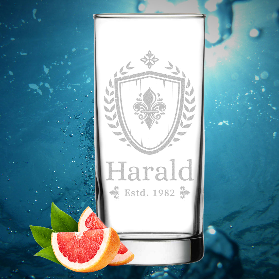 Wasser Trinkglas 485 ml mit personalisierter Gravur