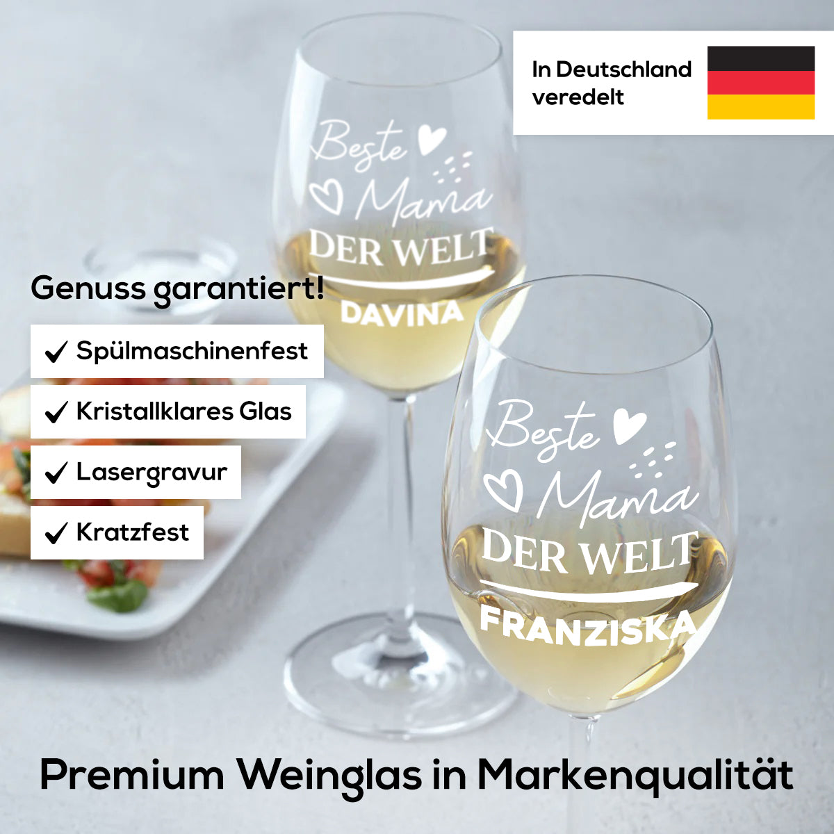 Weinglas 460 ml mit personalisierter Gravur - Beste Mama der Welt