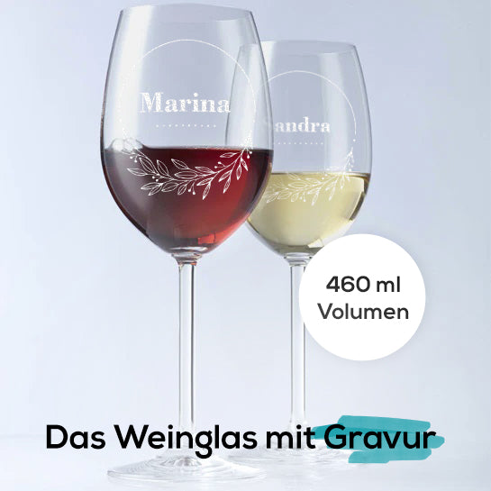 Personalisiertes Weinglas 460 ml mit Gravur - Ideal als Geschenk