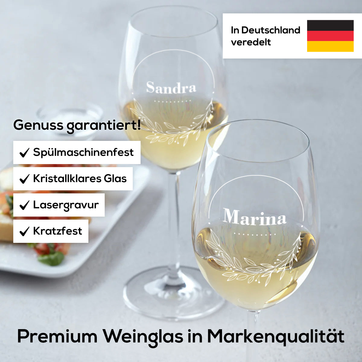 Personalisiertes Weinglas 460 ml mit Gravur - Ideal als Geschenk