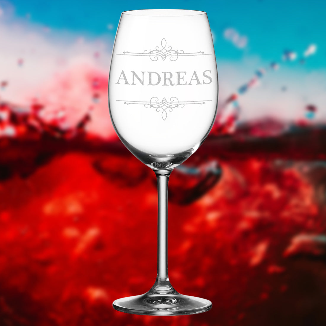 Weinglas 460 ml "Ornament" mit Gravur - ideal für Rotwein