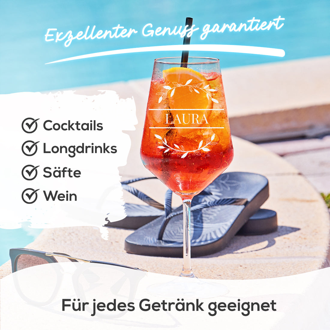 Personalisiertes Weinglas 560 ml mit Wunschgravur