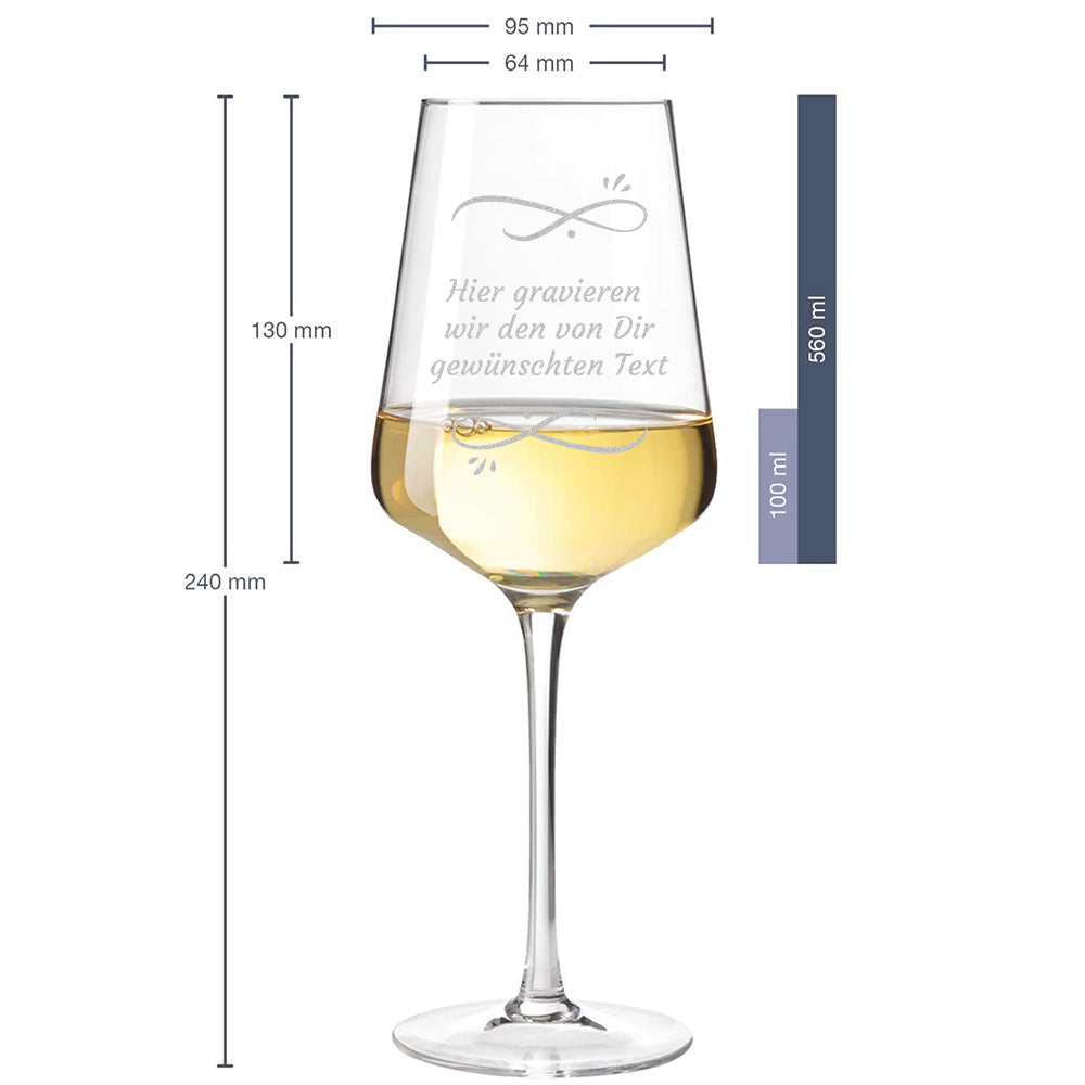 Weinglas 560 ml mit Wunschtext Gravur als Geschenk