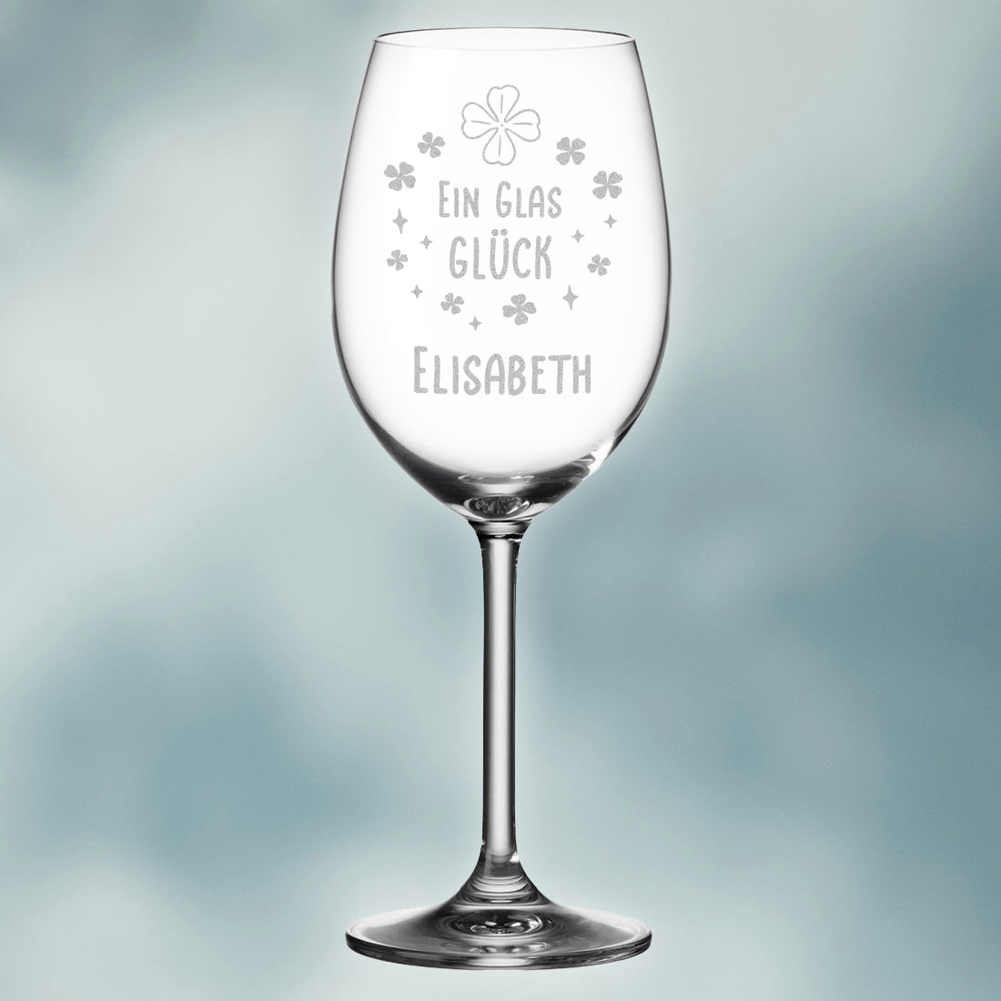 Weinglas 460 ml mit Gravur "Ein Glas Glück"