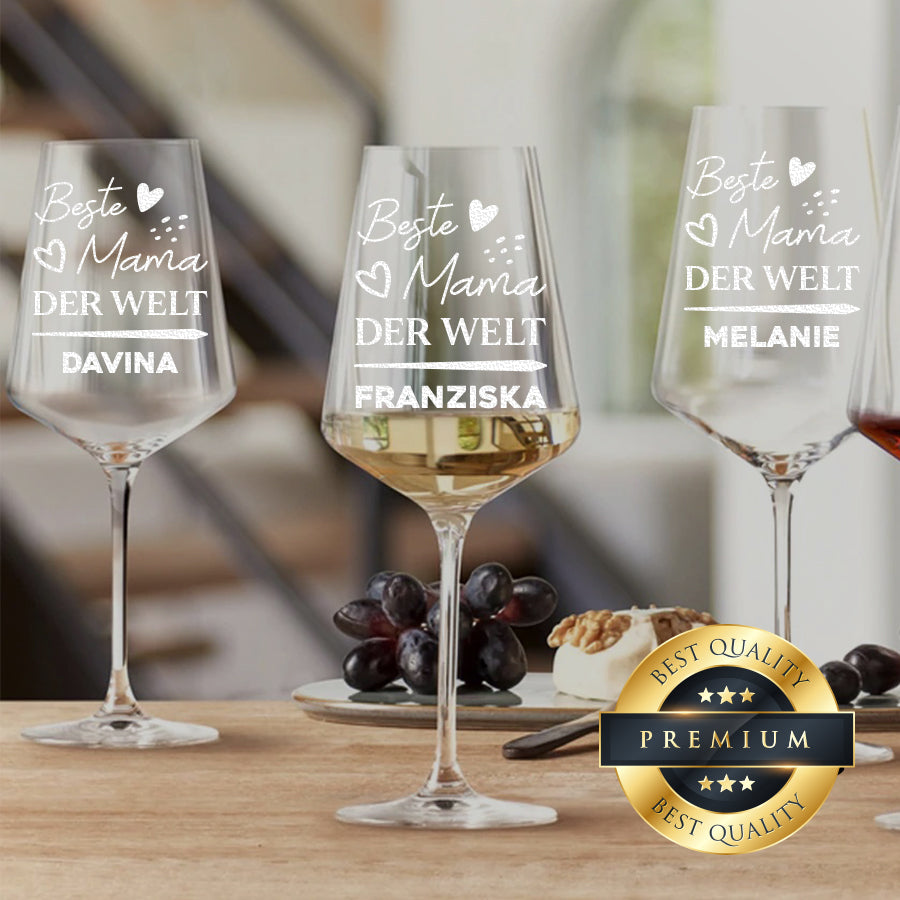 Weinglas 560 ml mit Gravur "Beste Mama der Welt"