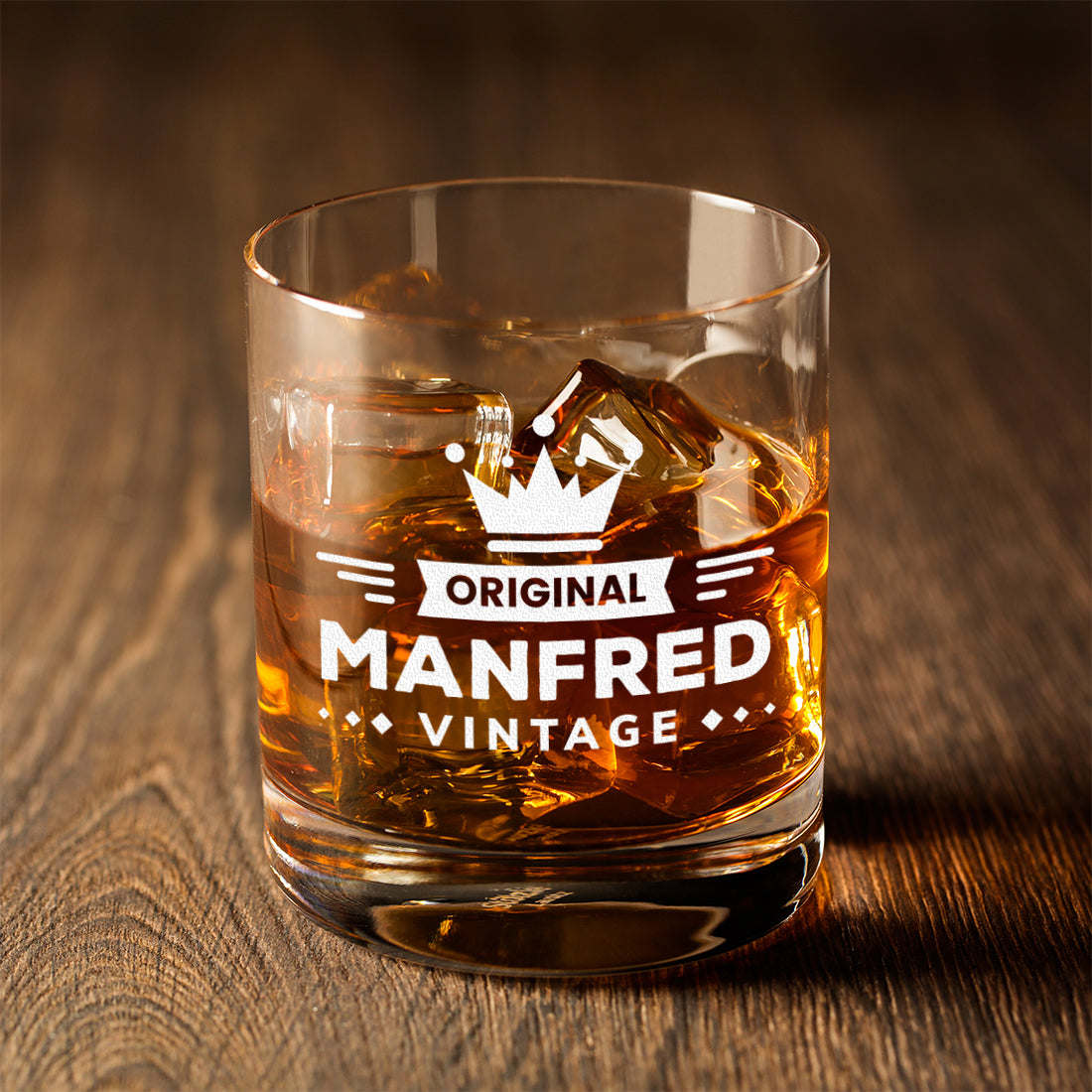 2-TLG Set Skull Dekanter 850 ml und Whiskyglas 320 ml mit Gravur - Motiv Krone