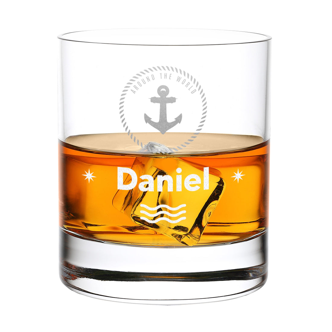 Whisky Tumbler 320 ml modern mit personalisierter Gravur - Motiv Anker