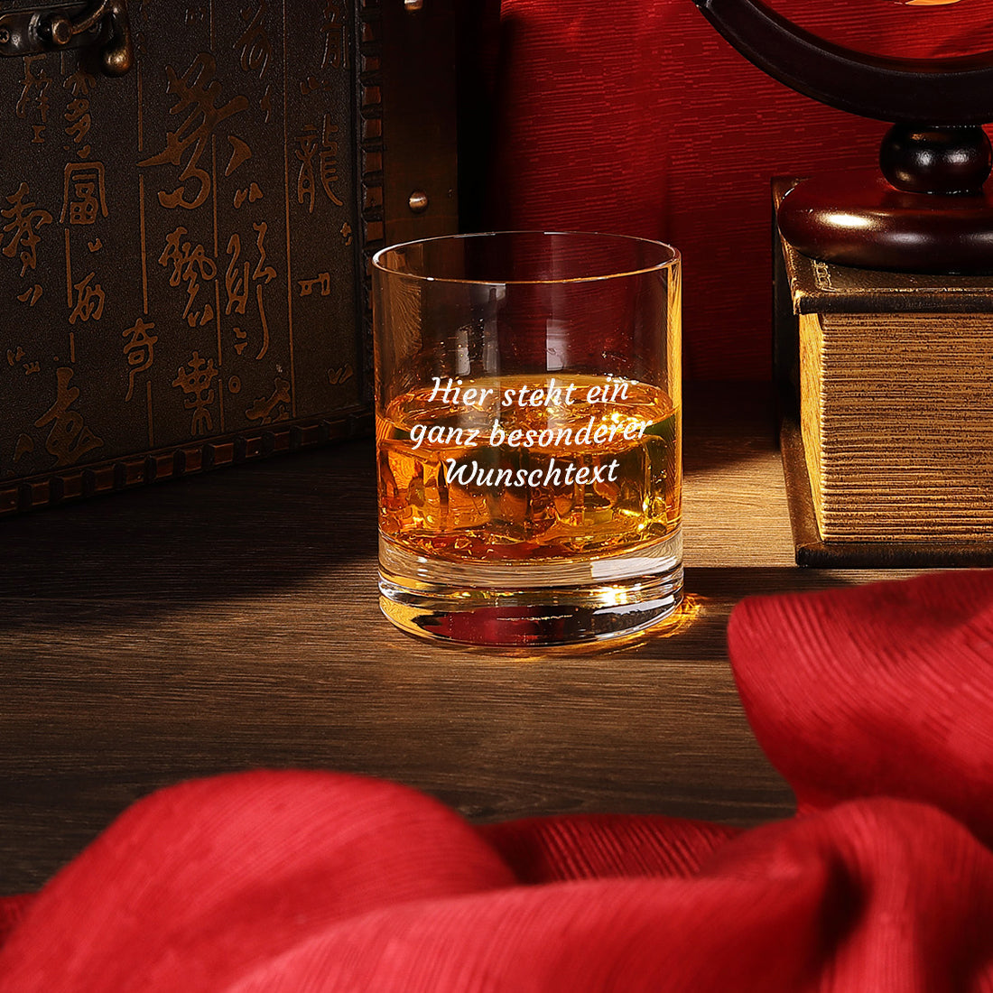 Whisky-Set Skull Dekanter 850 ml & Whiskyglas 320 ml mit Wunschtext