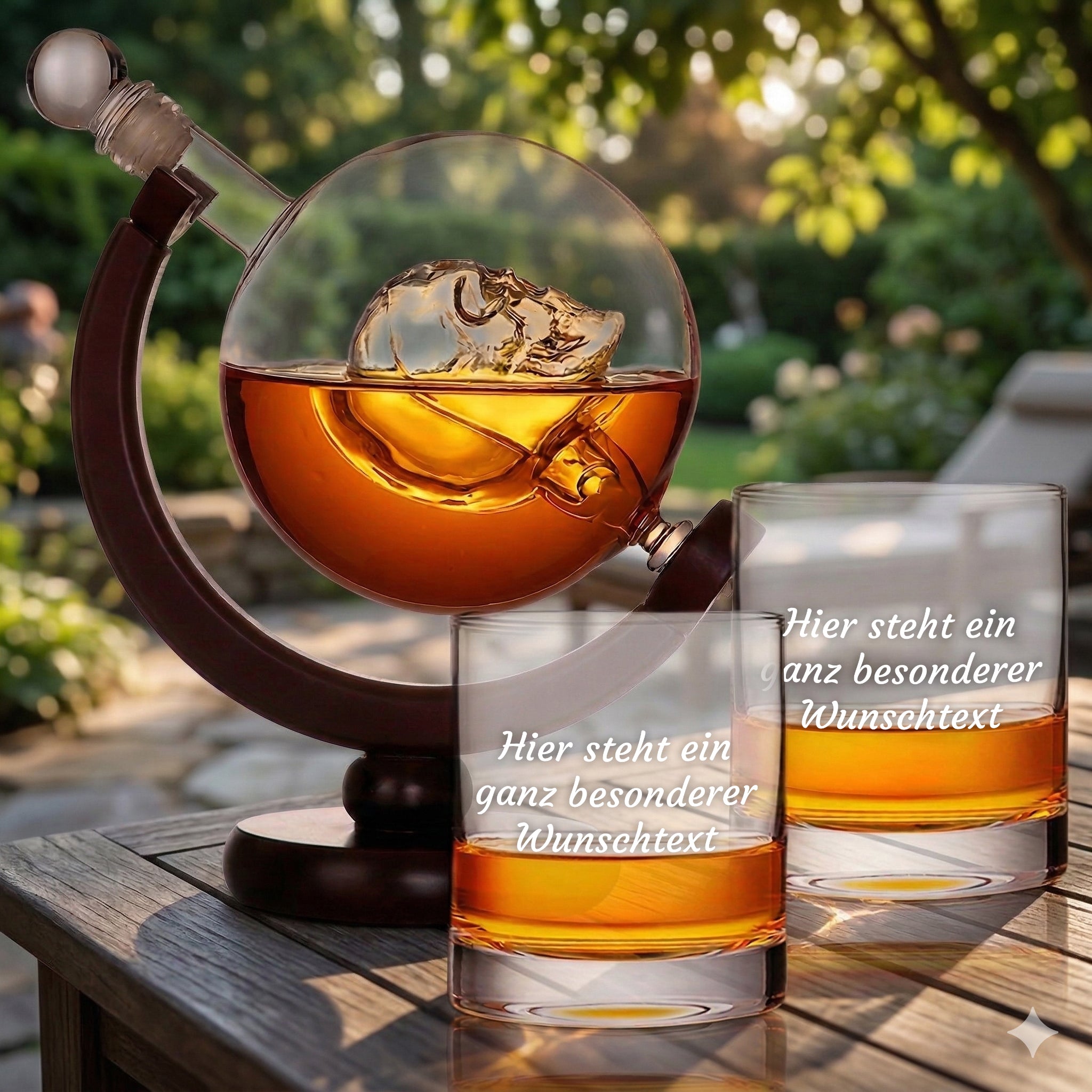 2-teiliges Whisky-Set Dekanter 850 ml & Tumbler 320 ml mit Wunschtext
