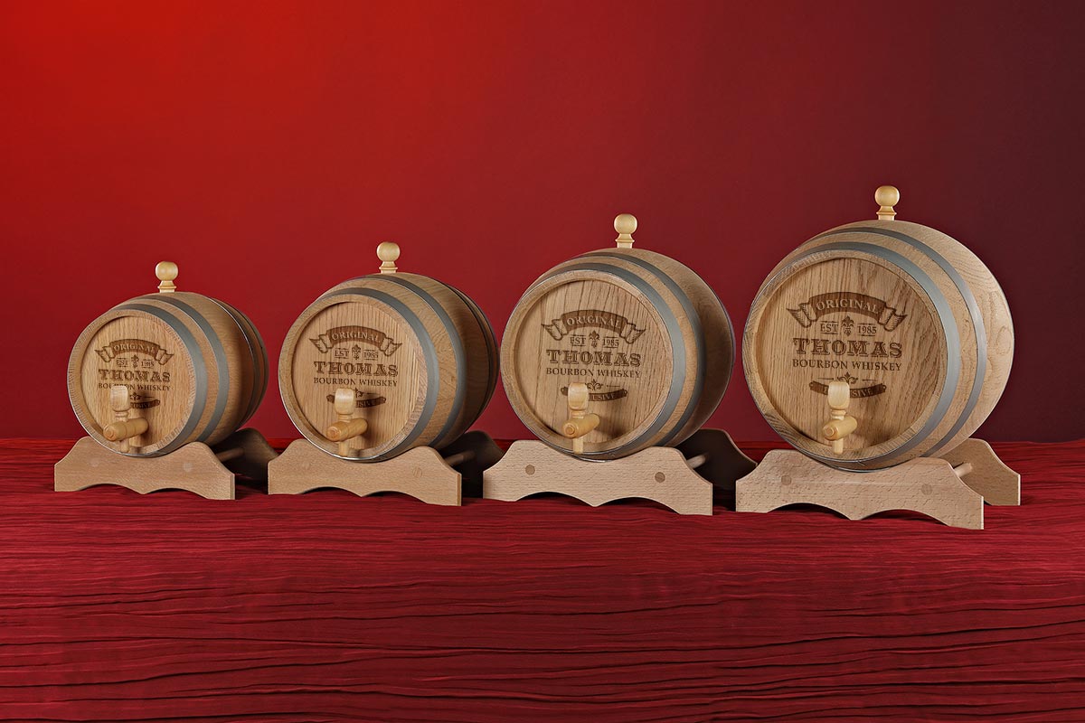 Whiskyfass aus Eichenholz mit personalisierter Gravur - Original Exklusive