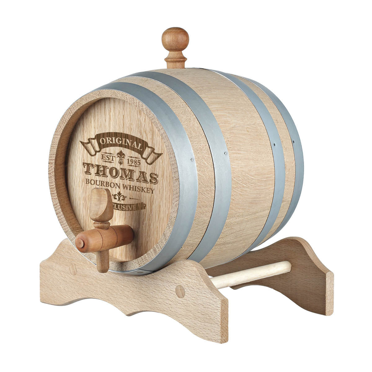 Whiskyfass aus Eichenholz mit personalisierter Gravur - Original Exklusive