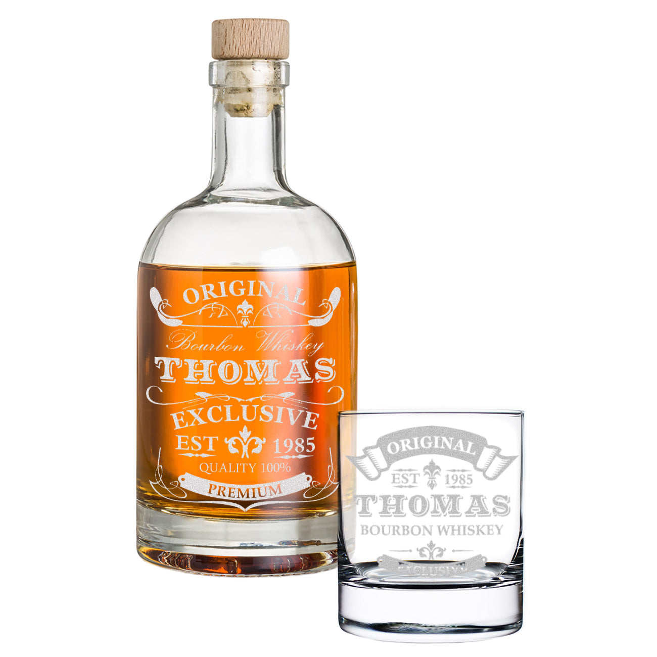 2-tlg Whisky-Set Flasche 700 ml & Tumbler 320 ml mit Gravur - Motiv Original Exclusive