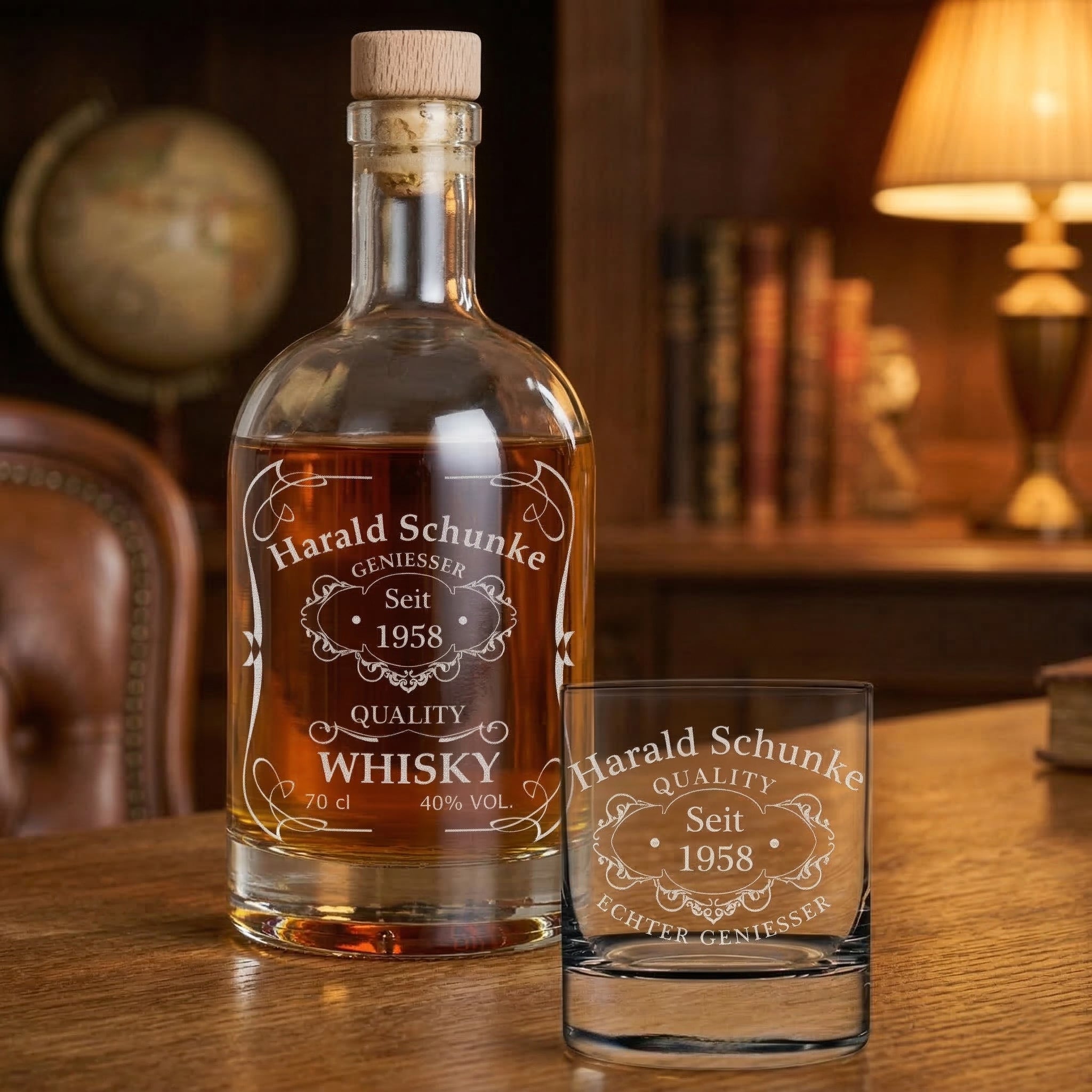 2-teiliges Whisky-Set mit Karaffe 700 ml & Whiskyglas 320 ml personalisiert - Quality Whisky