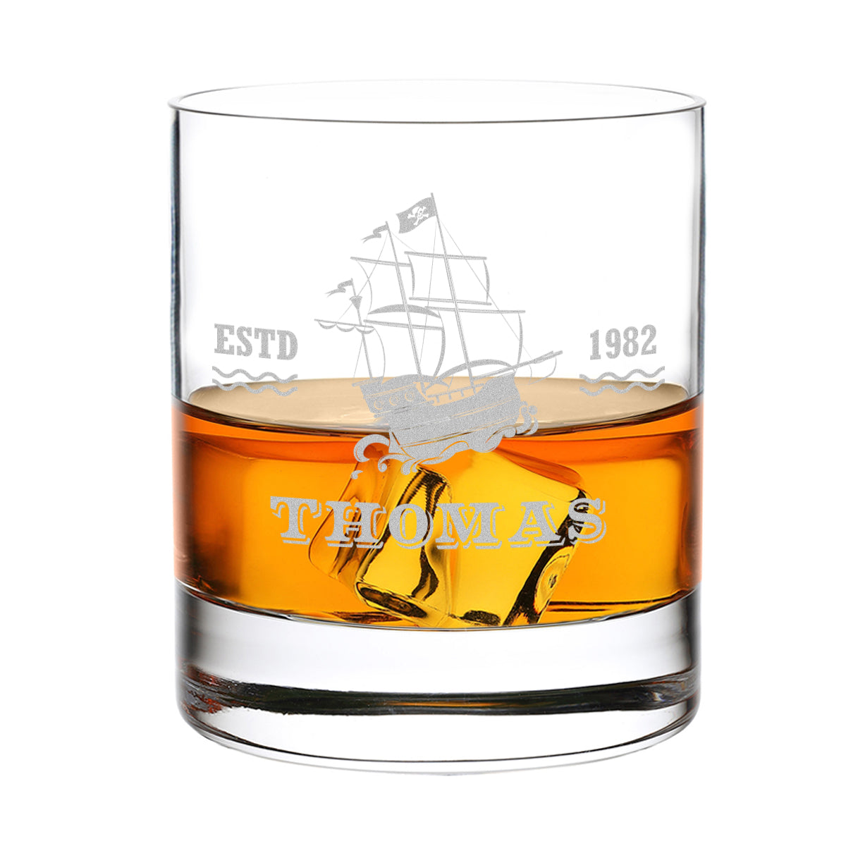 Whisky Kühlsteine Set 5-teilig mit Holzkiste und Whiskyglas graviert - ideal als Geschenk