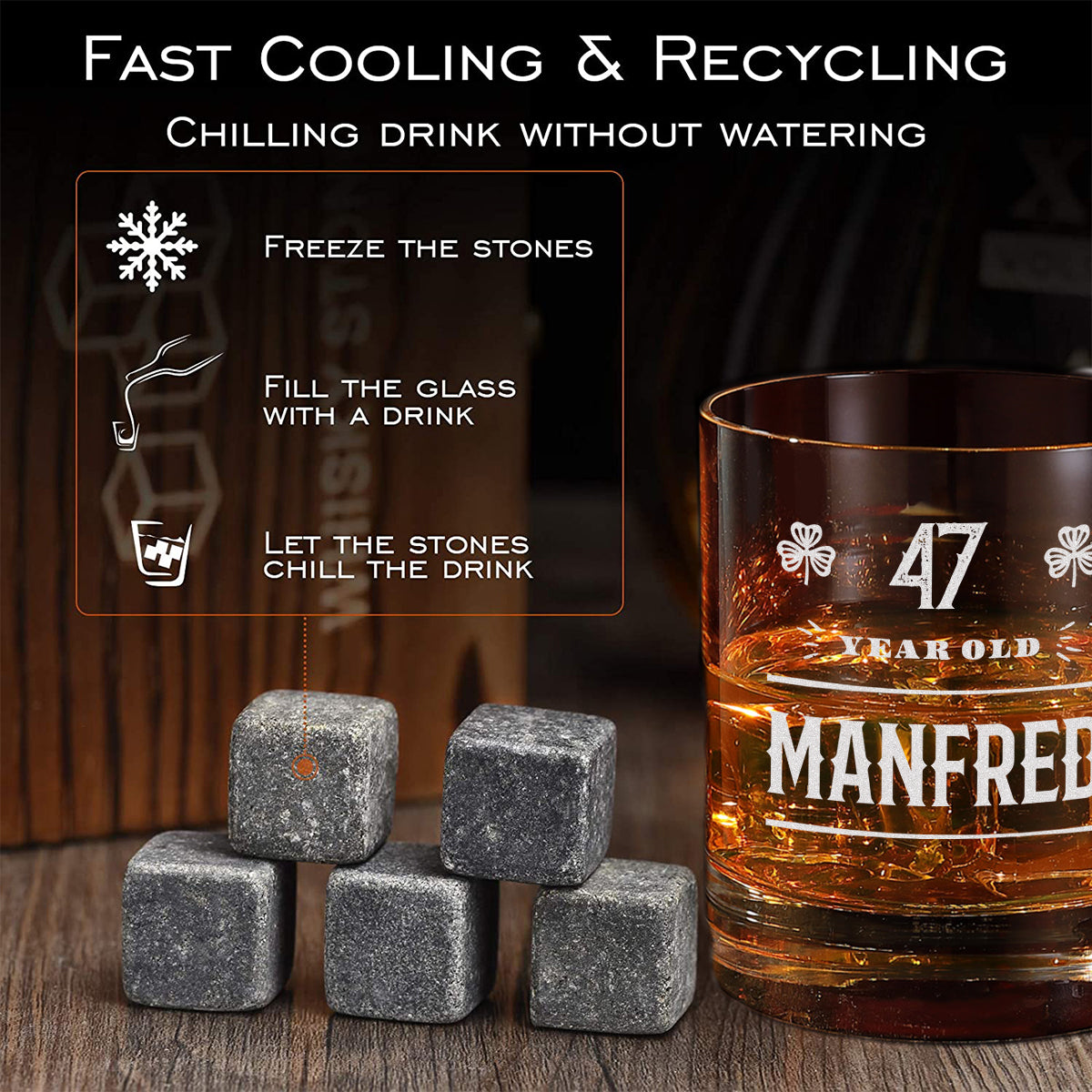 Personalisiertes Whisky Geschenkset 5-tlg mit Gravur - ideal als Geburtstagsgeschenk