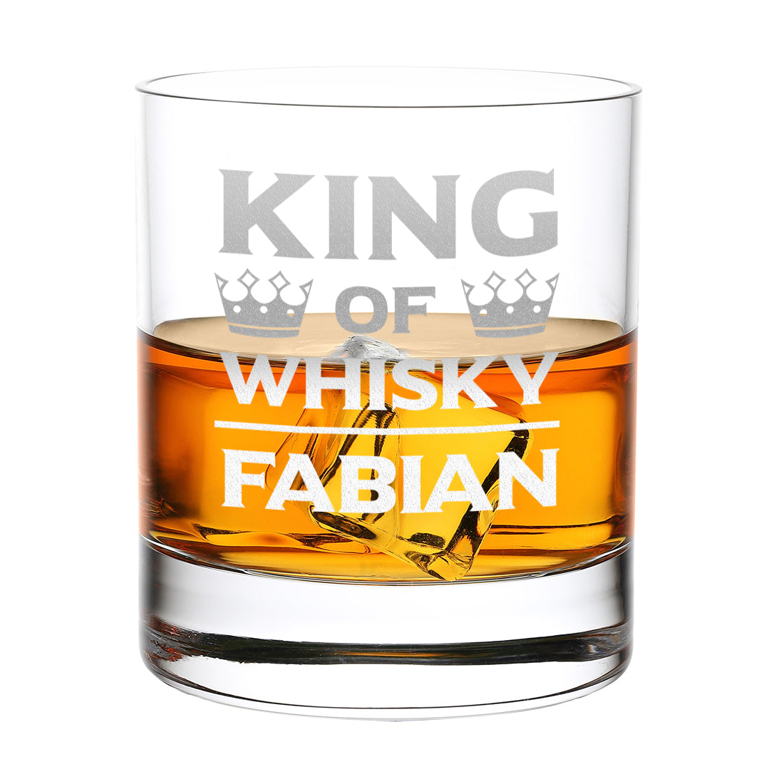 Tumbler Glas 320 ml für Whisky mit Wunschgravur - Motiv "King of Whisky"