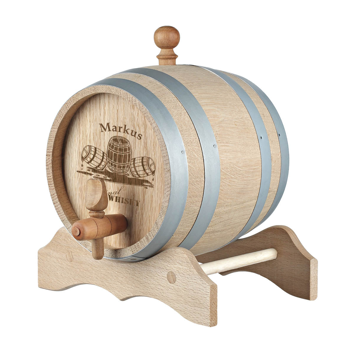 Holzfass für Whisky mit personalisierter Gravur - Motiv Original Whisky
